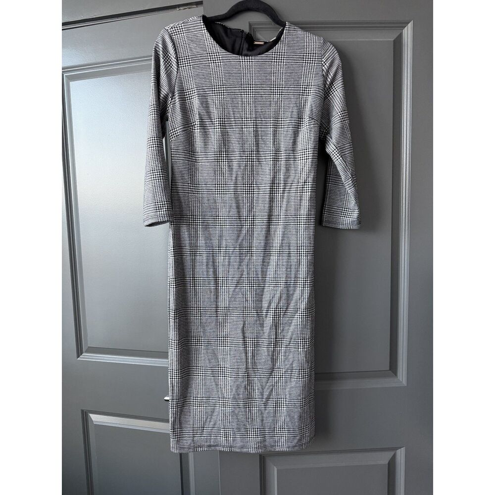T. Tahari Plaid pencil Dress Midi in size 8